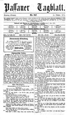 Passauer Tagblatt Sonntag 25. Oktober 1874