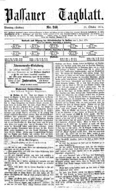 Passauer Tagblatt Dienstag 27. Oktober 1874