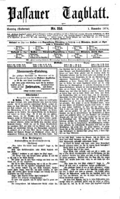 Passauer Tagblatt Sonntag 1. November 1874