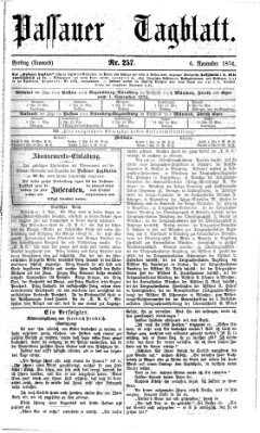 Passauer Tagblatt Freitag 6. November 1874