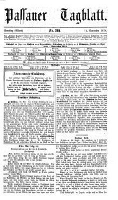 Passauer Tagblatt Samstag 14. November 1874