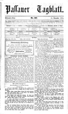 Passauer Tagblatt Mittwoch 18. November 1874