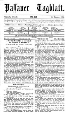 Passauer Tagblatt Donnerstag 26. November 1874