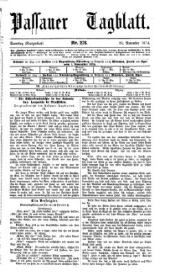 Passauer Tagblatt Samstag 28. November 1874