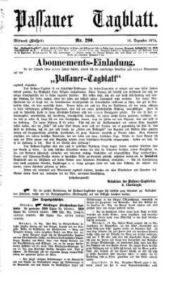 Passauer Tagblatt Mittwoch 16. Dezember 1874