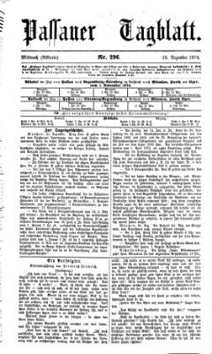 Passauer Tagblatt Mittwoch 23. Dezember 1874