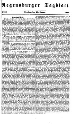 Regensburger Tagblatt Dienstag 13. Januar 1874