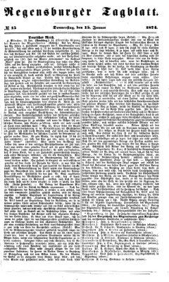 Regensburger Tagblatt Donnerstag 15. Januar 1874