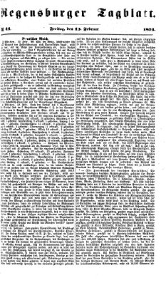 Regensburger Tagblatt Freitag 13. Februar 1874