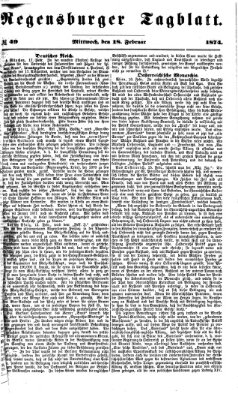 Regensburger Tagblatt Mittwoch 18. Februar 1874