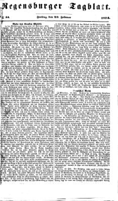 Regensburger Tagblatt Freitag 20. Februar 1874