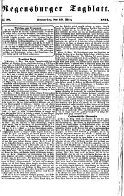 Regensburger Tagblatt Donnerstag 19. März 1874