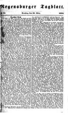 Regensburger Tagblatt Samstag 28. März 1874