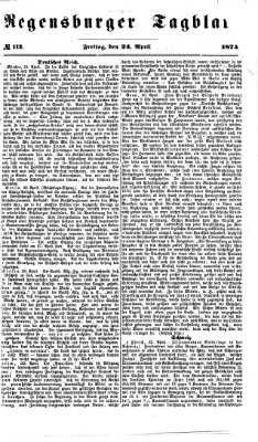 Regensburger Tagblatt Freitag 24. April 1874