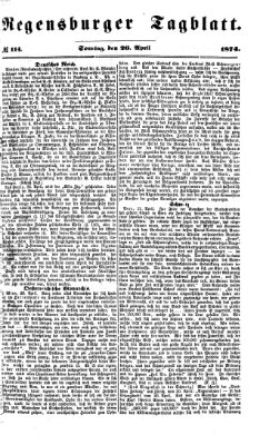 Regensburger Tagblatt Sonntag 26. April 1874