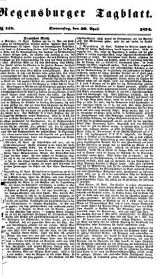 Regensburger Tagblatt Donnerstag 30. April 1874