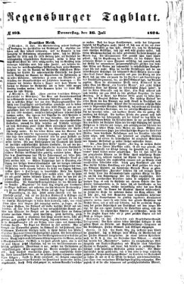 Regensburger Tagblatt Donnerstag 16. Juli 1874