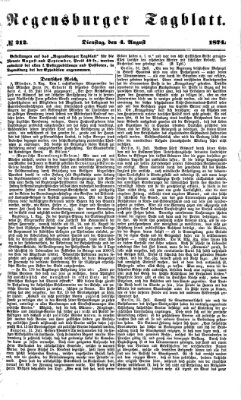 Regensburger Tagblatt Dienstag 4. August 1874