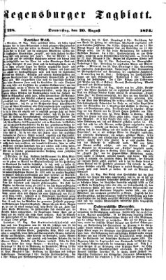 Regensburger Tagblatt Donnerstag 20. August 1874