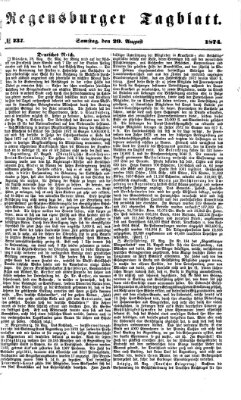 Regensburger Tagblatt Samstag 29. August 1874