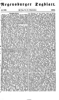 Regensburger Tagblatt Freitag 4. September 1874