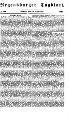 Regensburger Tagblatt Samstag 12. September 1874