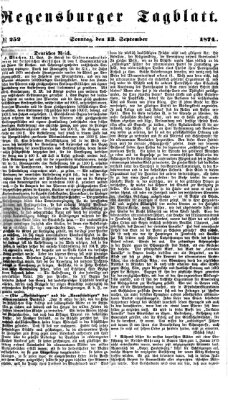 Regensburger Tagblatt Sonntag 13. September 1874
