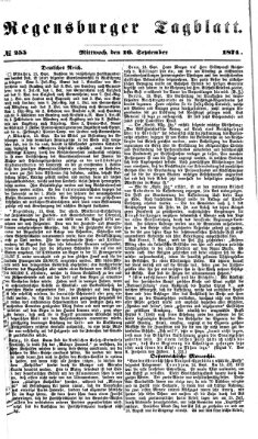 Regensburger Tagblatt Mittwoch 16. September 1874