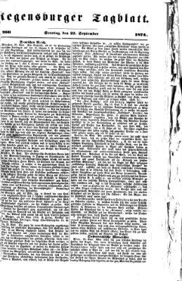 Regensburger Tagblatt Sonntag 27. September 1874