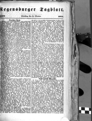 Regensburger Tagblatt Samstag 3. Oktober 1874