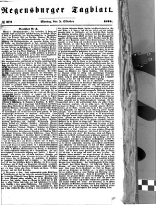 Regensburger Tagblatt Montag 5. Oktober 1874