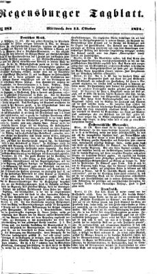 Regensburger Tagblatt Mittwoch 14. Oktober 1874