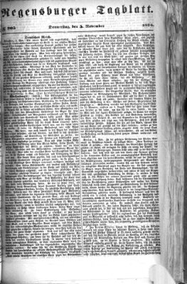 Regensburger Tagblatt Donnerstag 5. November 1874