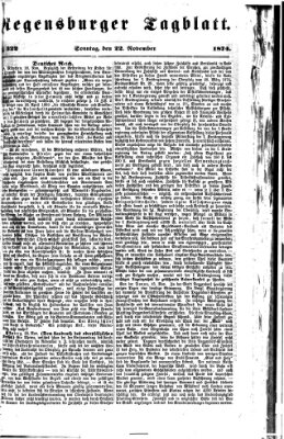 Regensburger Tagblatt Sonntag 22. November 1874