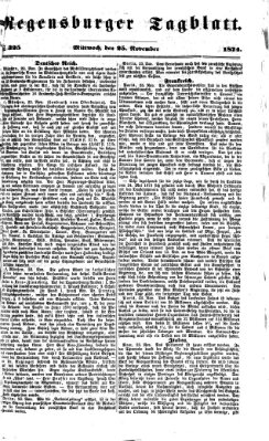 Regensburger Tagblatt Mittwoch 25. November 1874