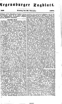 Regensburger Tagblatt Sonntag 29. November 1874