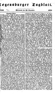 Regensburger Tagblatt Mittwoch 16. Dezember 1874