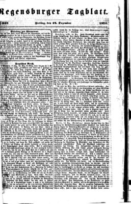 Regensburger Tagblatt Freitag 18. Dezember 1874