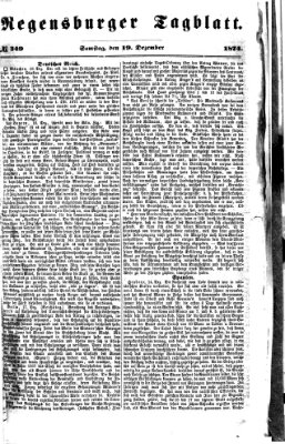 Regensburger Tagblatt Samstag 19. Dezember 1874