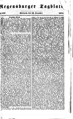 Regensburger Tagblatt Mittwoch 23. Dezember 1874