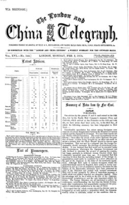The London and China telegraph Montag 2. Februar 1874