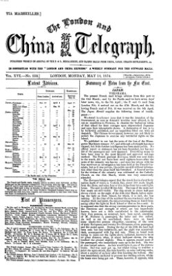 The London and China telegraph Montag 18. Mai 1874