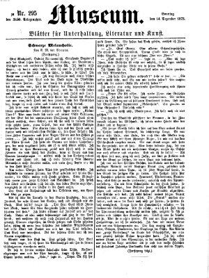 Museum (Süddeutscher Telegraph) Sonntag 14. Dezember 1873