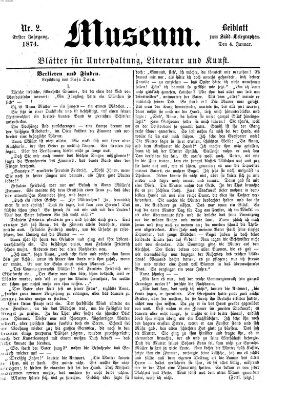 Museum (Süddeutscher Telegraph) Sonntag 4. Januar 1874