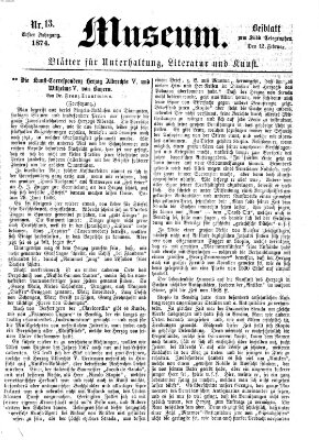 Museum (Süddeutscher Telegraph) Donnerstag 12. Februar 1874