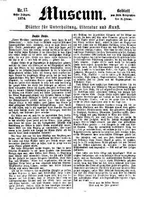 Museum (Süddeutscher Telegraph) Donnerstag 26. Februar 1874