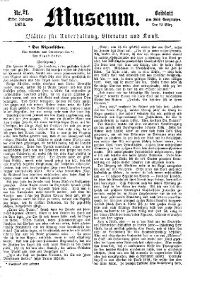 Museum (Süddeutscher Telegraph) Donnerstag 12. März 1874