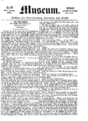 Museum (Süddeutscher Telegraph) Samstag 4. April 1874