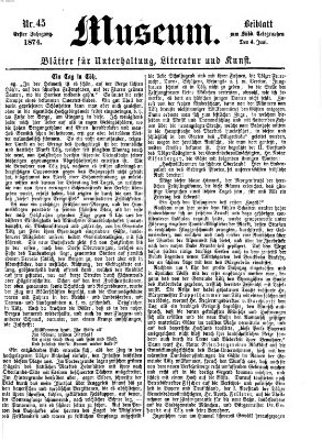 Museum (Süddeutscher Telegraph) Donnerstag 4. Juni 1874