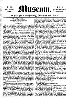 Museum (Süddeutscher Telegraph) Donnerstag 6. August 1874